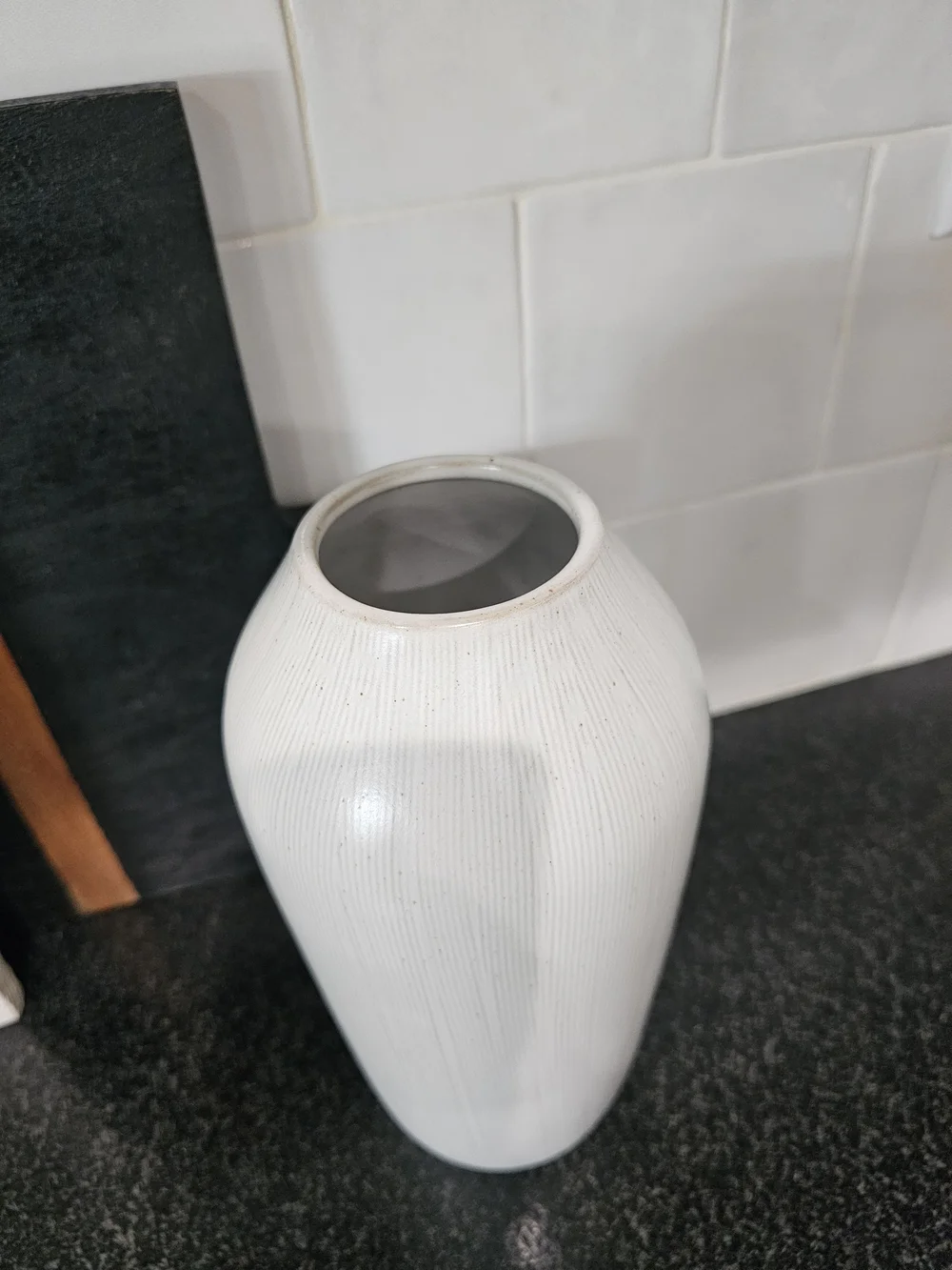Hearth And Hand White Ceramic Ribbed Vase